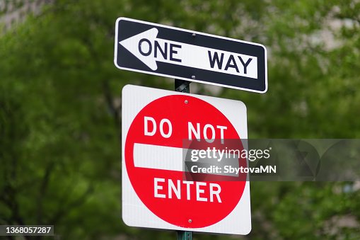 Toex Sign Do Not Enter And One Way Road Signs In New York Manhattan Usa High-Res ...