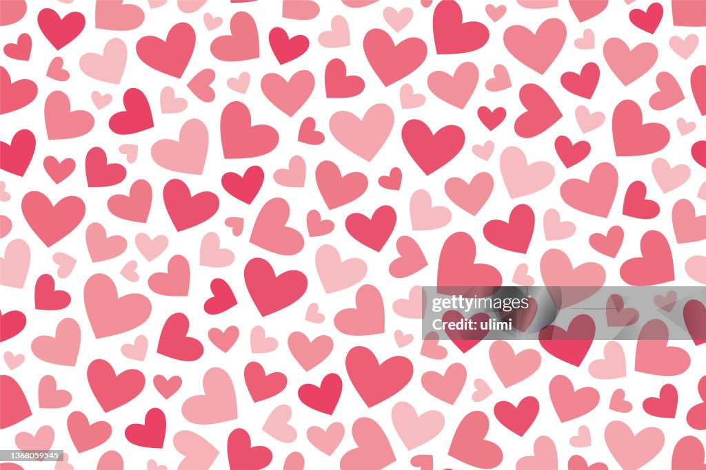 Seamless pattern with hearts