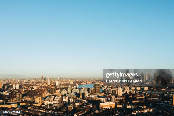 an elevated view of the london skyline - central london stock-fotos und bilder