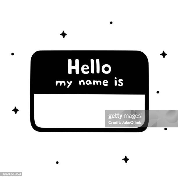 namensschild doodle 5 - identity stock-grafiken, -clipart, -cartoons und -symbole