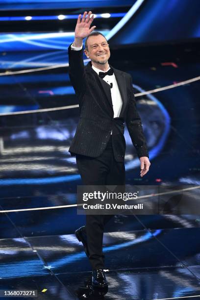 Amadeus attends the 72nd Sanremo Music Festival 2022 at Teatro Ariston on February 01, 2022 in Sanremo, Italy.