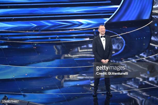 Amadeus attends the 72nd Sanremo Music Festival 2022 at Teatro Ariston on February 01, 2022 in Sanremo, Italy.