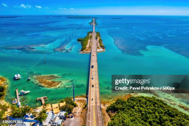 florida keys,high angle view of sea against blue sky,florida,united states,usa - the florida keys stock-fotos und bilder