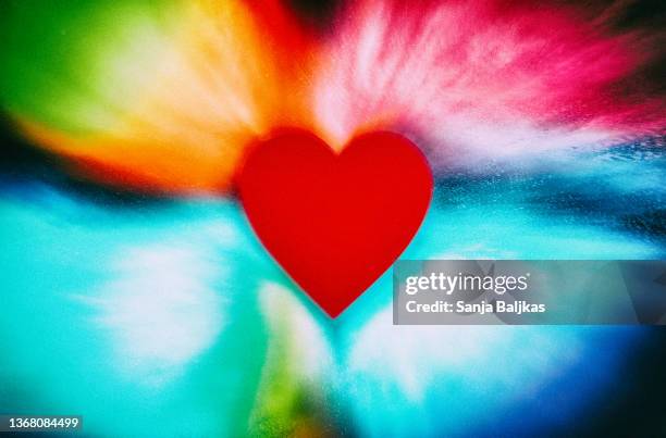love heart rainbow - emo love stock pictures, royalty-free photos & images