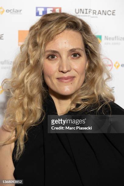 Actress Evelyne Brochu attends the 'Trophees du Film Francais' at Hotel Intercontinental Opera on February 01, 2022 in Paris, France.
