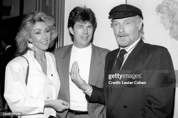 American actress Linda Thompson, wife of Foster, Canadian musician, composer, arranger, record producer and music executive David Foster and American...