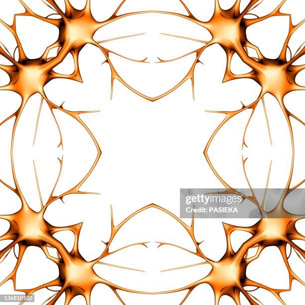 neurons, kaleidoscope artwork - eeg stock illustrations