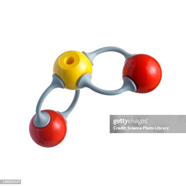 sulphur dioxide molecule - sulphur dioxide stock illustrations