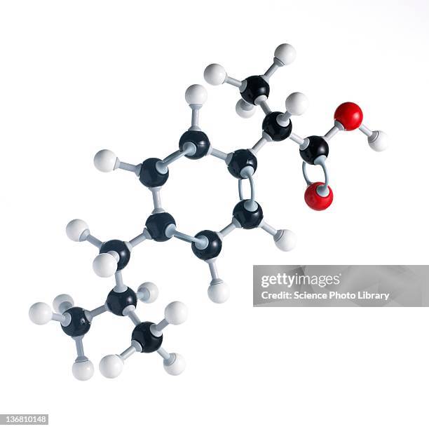 ibuprofen molecule - anti inflammatory stock illustrations