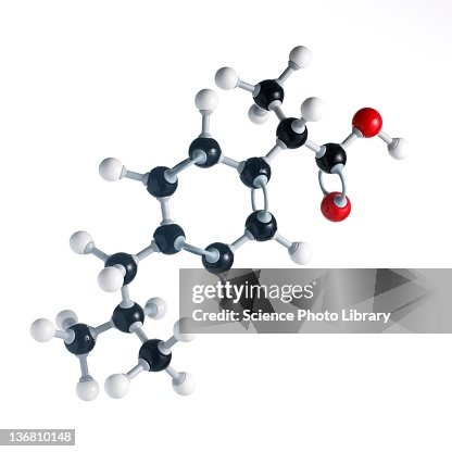 Ibuprofen molecule Ibuprofen molecule