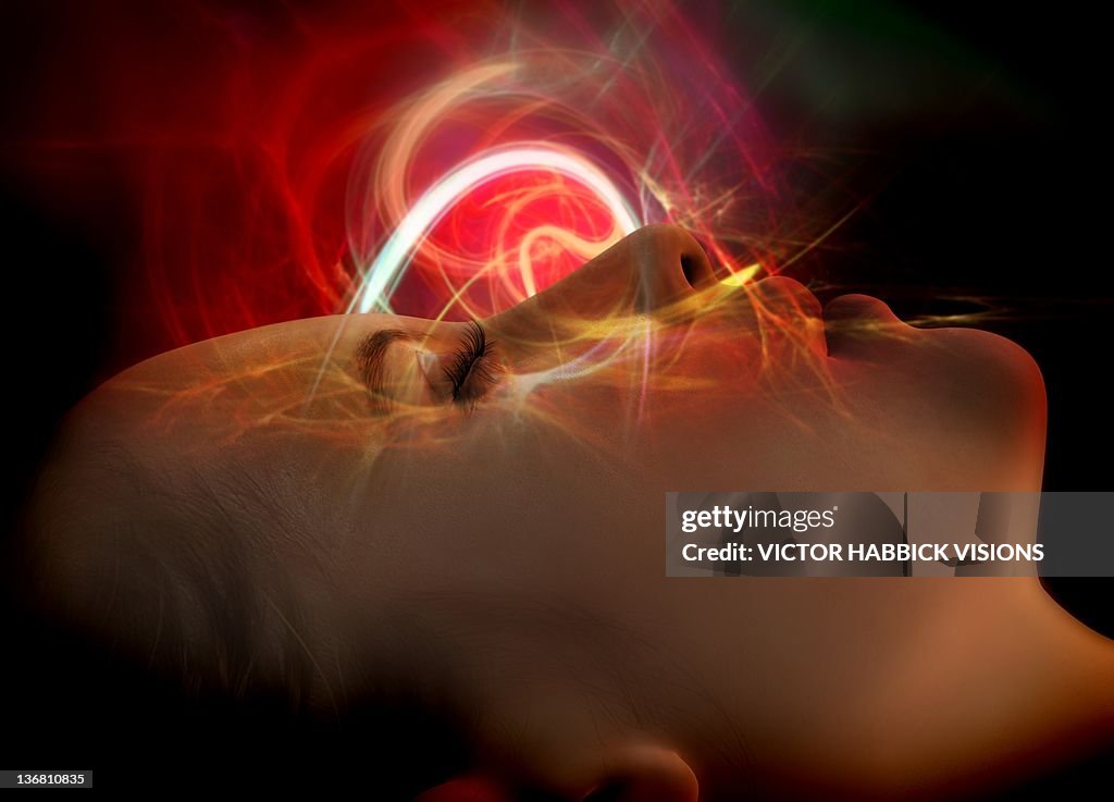 Woman dreaming, conceptual image