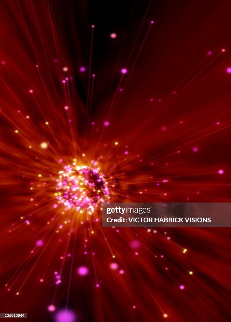 Exploding star, conceptual artwork