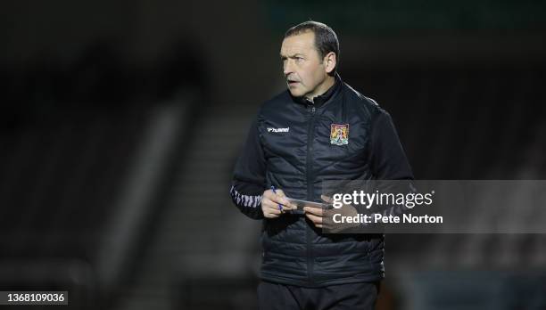 Northampton Town assistant manager Colin Calderwood looks on during the Sky Bet League Two match between Northampton Town and Barrow AFC at Sixfields...