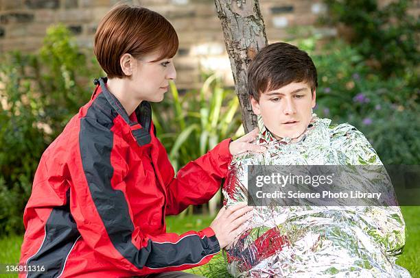 hypothermia - hypothermia blanket stock pictures, royalty-free photos & images