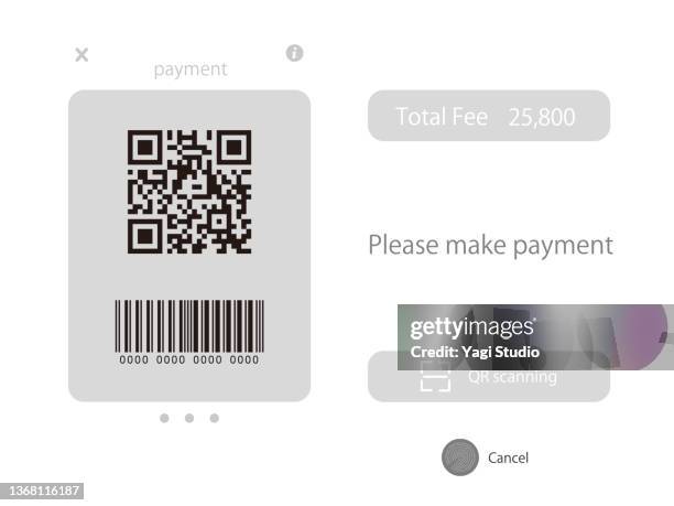 mock-up screen for contactless payment for digital tablets - código qr fotografías e imágenes de stock