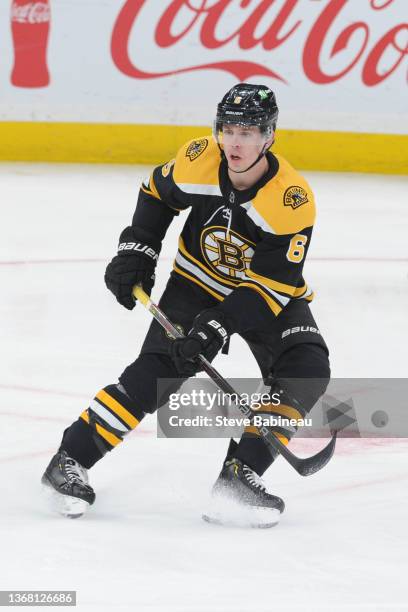 Mike Reilly of the Boston Bruins skates against the Seattle Kraken at the TD Garden on February 1, 2022 in Boston, Massachusetts.