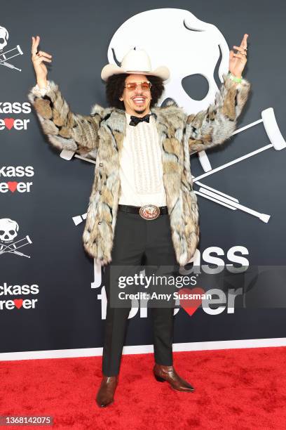 Eric André attends the U.S. Premiere of "Jackass Forever" at TCL Chinese Theatre on February 01, 2022 in Hollywood, California.