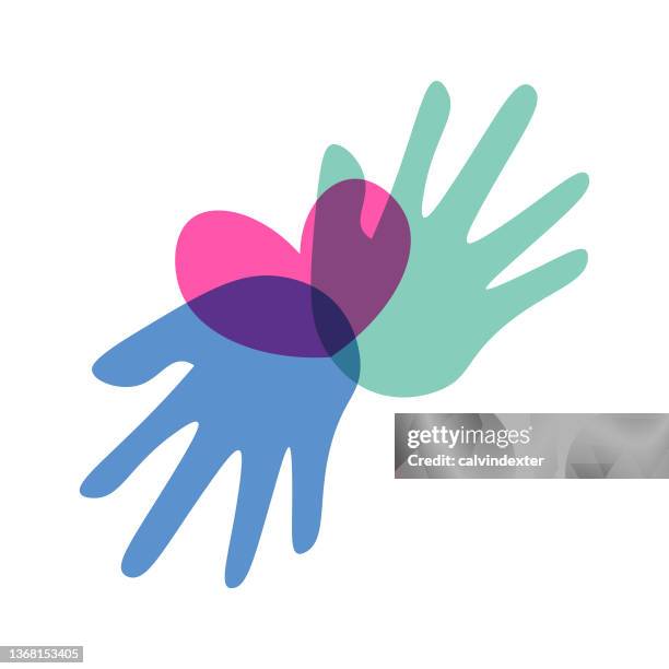 heart shape on human hands - empathy stock illustrations