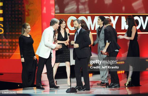 Wendi McLendon-Covey, director Paul Feig, actress Ellie Kemper, producer Judd Apatow, Ian Somerholder and Paul Wesley at the 2012 People's Choice...