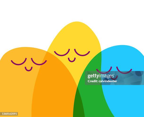emoticons mental health and wellbeing - carefree stock illustrations