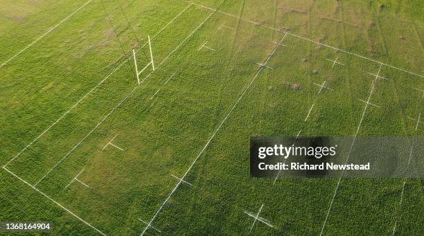 rugby pitch - línea-de-gol fotografías e imágenes de stock