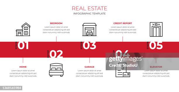 real estate infographic template - housing infographic stock illustrations