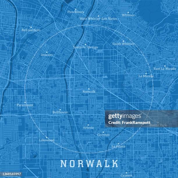 norwalk ca city vector road map blue text - lakewood california stock illustrations