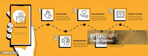 charity and donation infographic template - foster stock illustrations