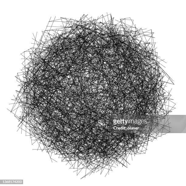 fur ball, lines in circle pattern - choas stock illustrations