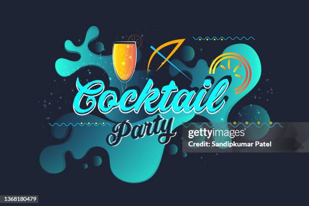 stockillustraties, clipart, cartoons en iconen met summer cocktails design - cocktail party