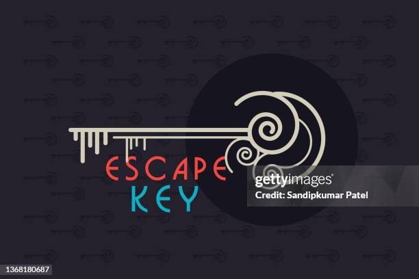 master key icon isolated on dark background - adventure logo stock illustrations