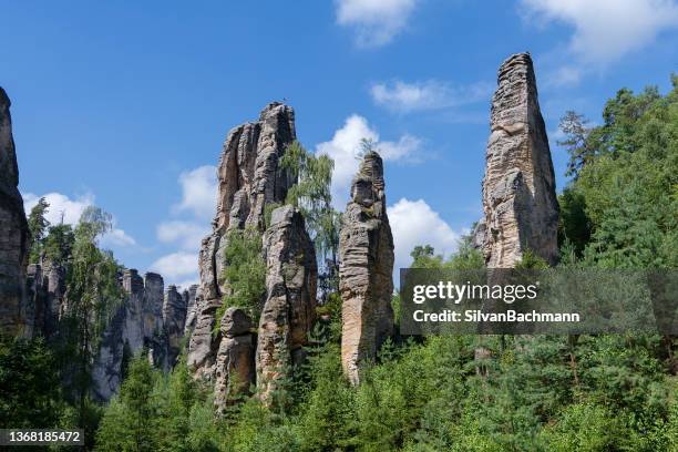 prachov rocks near jicin, hradec kralove, czech republic - czech republic stock-fotos und bilder