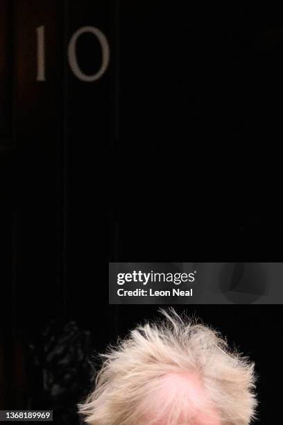 Britain's Prime Minister Boris Johnson leaves number 10, Downing Street ahead of the weekly PMQ session on February 02, 2022 in London, England....