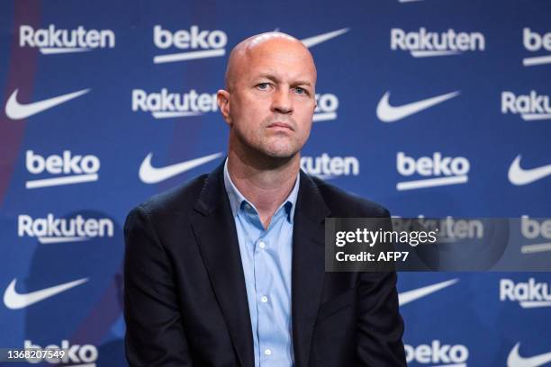 Jordi Cruyff attends during the presentation of Adama as new player of FC Barcelona at Camp Nou stadium on February 2 in Barcelona, Spain.