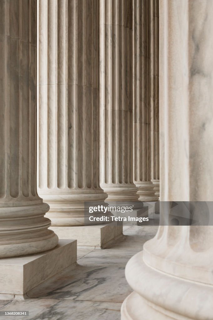 USA, DC, Washington, Columns of US Supreme Court