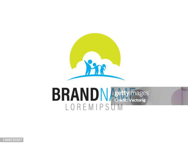 illustrazioni stock, clip art, cartoni animati e icone di tendenza di elemento di design per famiglie e bambini - community logo