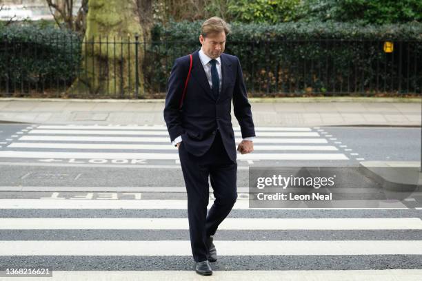 Bournemouth East MP Tobias Ellwood walks through Westminster on February 02, 2022 in London, England. The prominent Conservative MP has indicated...