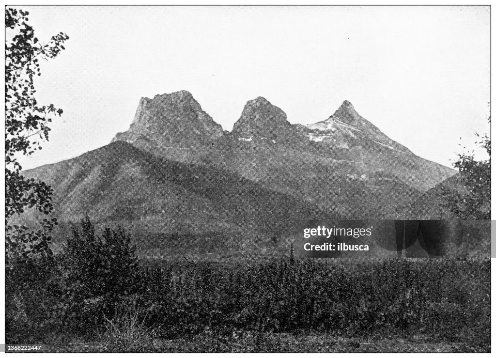 Antique travel photographs of Canada: The Three Sisters (Alberta)