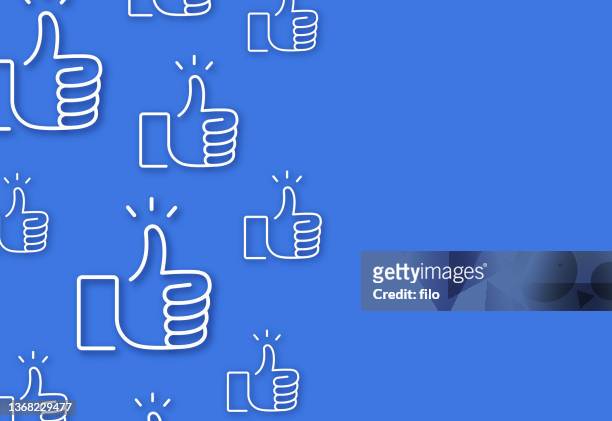 thumbs up social media likes review feedback background - social issues stock illustrations