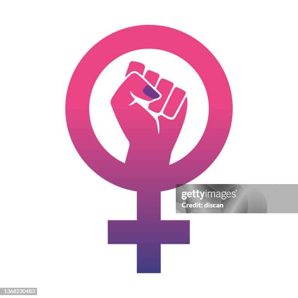 illustrations, cliparts, dessins animés et icônes de journée internationale de la femme. symbole de la femme en rose avec un poing fermé à l’intérieur du symbole. - droits de la femme