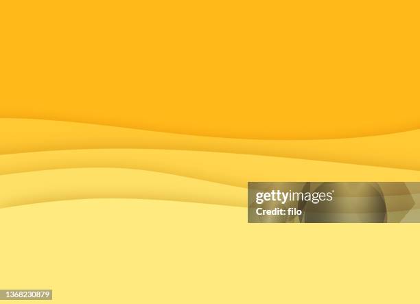 gelbe glatte wellen helle hintergrundebenen design - beach stock-grafiken, -clipart, -cartoons und -symbole