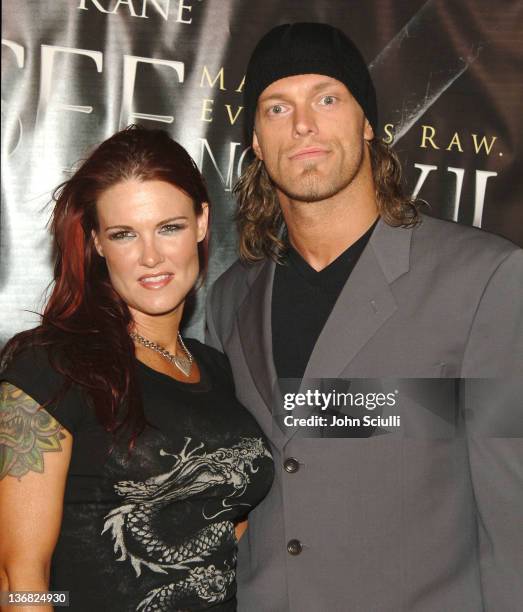 Edge, WWE Raw Superstar, and Lita, WWE Diva during "See No Evil" Premiere - Arrivals in Los Angeles, California, United States.