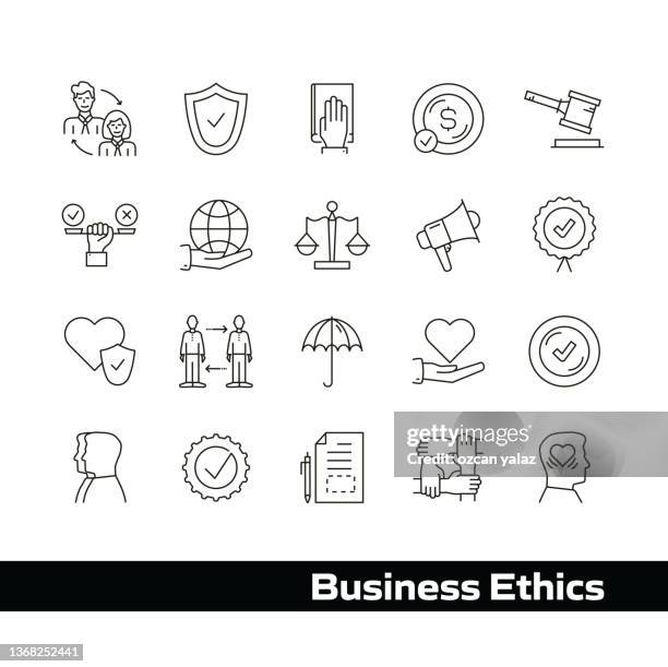 business ethics line icon - respect privacy stock illustrations