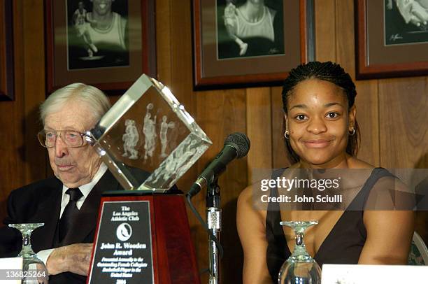 John R. Wooden and Alana Beard of Duke University. Recipient of the 1st John R. Wooden Award for Women