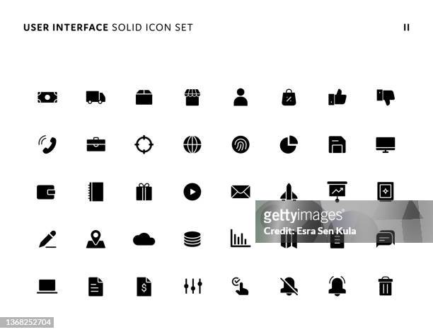 web-benutzeroberfläche simple solid icon set ii - the charge ii stock-grafiken, -clipart, -cartoons und -symbole