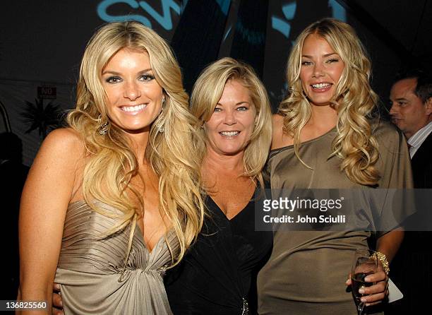Marisa Miller, Tori Praver and guest during 2007 Sports Illustrated Swimsuit Issue Party - Inside at Pacific Design Center in Los Angeles,...