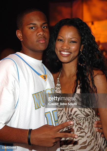 Oliver Saunders and Garcelle Beauvais-Nilon during 2nd Annual Lakers Casino Night Benefiting the Lakers Youth Foundation - Red Carpet and Inside at...