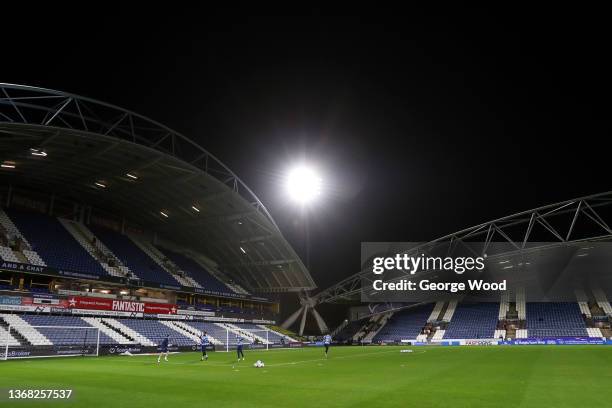 General view of the stadium before the Sky Bet Championship match between Huddersfield Town and Derby County at Kirklees Stadium on February 02, 2022...