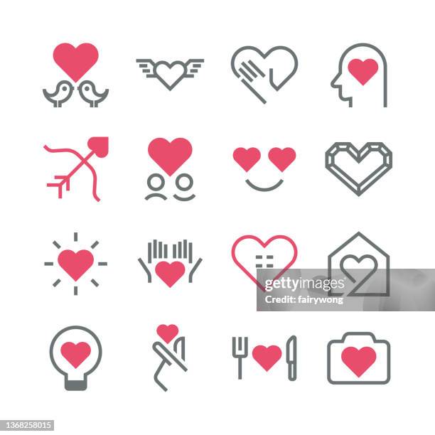 love and valentine’s day icons - work romance stock illustrations