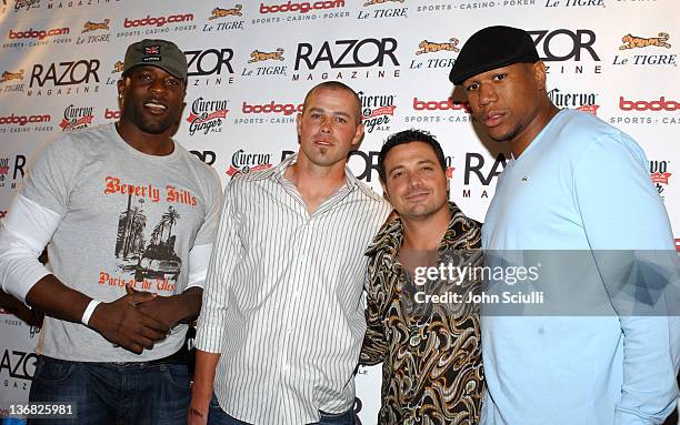 Simeon Rice of the Tampa Bay Buccaneers, Bobby Crosby, MLB's "Rookie of the Year", Richard Botto, editor-in-chief/CEO of Razor Magazine, and Mikhael...